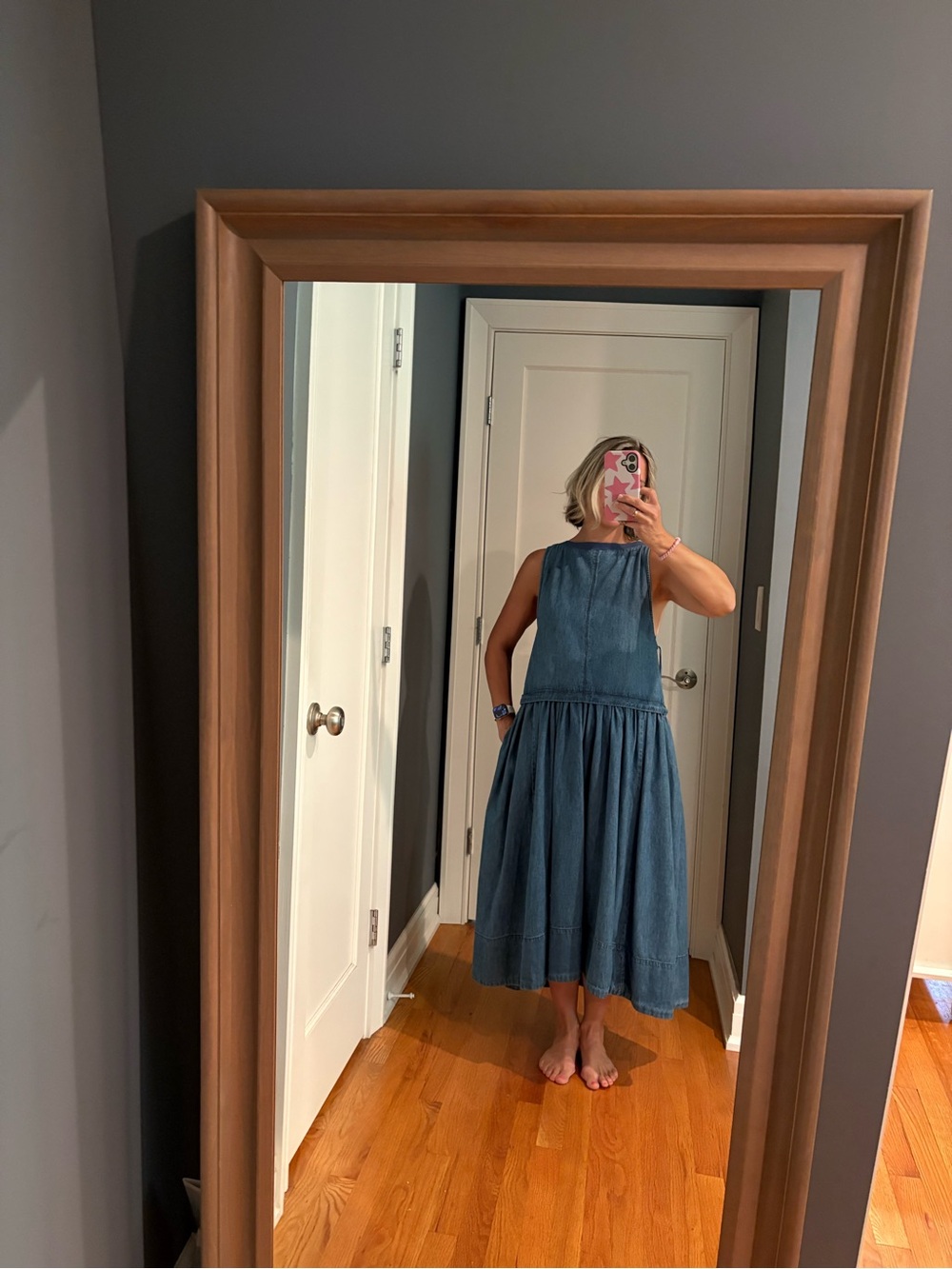 Free People Denim Midi Dress - Blue